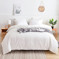 Housse de couette brodée, ensemble de draps en velours, housse de couette rayée, couvre-lit blanc pour hôtel, drap de lit en velours, draps blancs pour hôtel