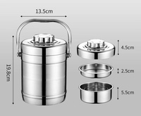 Boîte à lunch double couche non magnétique isolée thermo étanche en acier inoxydable 304 pour enfants et adultes