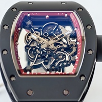 Montre Umi RM-055 de qualité supérieure, cadran squelette, bracelet en caoutchouc noir, mouvement RMUL2, boîtier en céramique V2