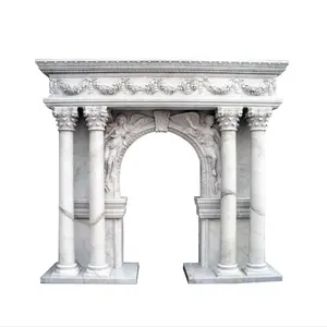 맞춤형 첨단 기술 야외 장식 건물 화이트 대리석 로마 그리스 돌 문 판매