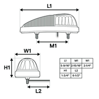Nouveau kit de feux de gabarit LED ambrés en forme de goutte d'eau, base noire, lentille en polycarbonate, ajustement universel pour camion et camping-car