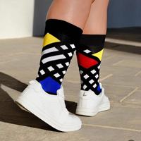 Chaussettes blanches de sport en polyester vierges, impression par sublimation, impression numérique 3D personnalisée