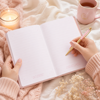 Carnet de Manifestation Personnalisé Couverture Rigide Rose Doré Art Ligné Déesse de la Lune Ensemble Stylo Cristal Céleste Cadeau OEM ODM Vente en Gros