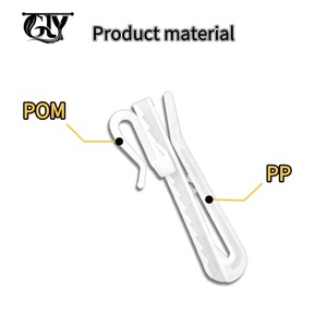 Ensemble de <span class=keywords><strong>crochets</strong></span> de <span class=keywords><strong>rail</strong></span> en plastique blanc POM, <span class=keywords><strong>crochets</strong></span> de rideau en plastique avec ajusteur durable - Blanc - Product Image 3