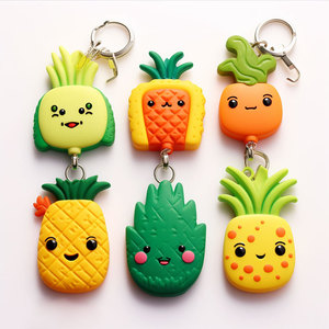 พวงกุญแจผลไม้การ์ตูน PVC รูปทรง 3 มิติ พกพาสะดวก - Product Image 5