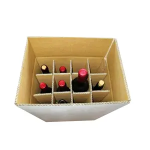 Caja de 12 botellas de vino con divisores, cartón corrugado y plegable con estampado personalizado