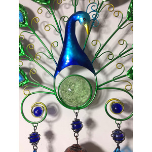 Solar Peacock Wind Chime <b>Light</b> Led Pendant Iron Art Indoor Entryway Decor Sensor Control E27 12V DC - Product Image 4