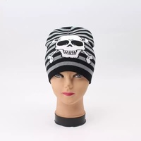 Bonnet réversible multifonctionnel chaud en acrylique et laine jacquard à motif lettres, nouvelle collection automne-hiver pour hommes et femmes