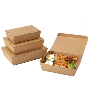 卸売使い捨てクラフト食品フライドチキンポテトチップスフライドポテトバーガーテイクアウト用食品箱紙製トレー - Product Image 1