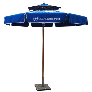 Parasol extérieur pour piscine, grand parasol décoré pour le jardin, poteau en bois de luxe personnalisé, corde en coton, glands, franges - Product Image 6