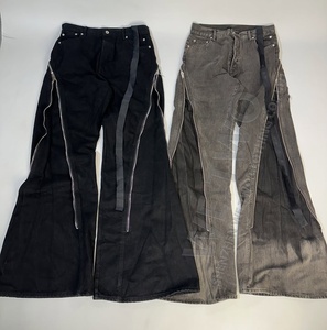 <span class=keywords><strong>Pantalones</strong></span> de mezclilla con cremallera lavados con ácido personalizados, <span class=keywords><strong>pantalones</strong></span> vaqueros acampanados apilados con cera de pierna ancha con corte de plátano <span class=keywords><strong>para</strong></span> <span class=keywords><strong>hombre</strong></span> - Product Image 1