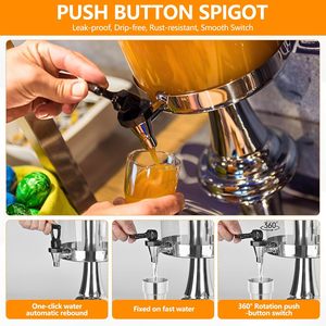 เครื่องจ่ายเครื่องดื่มสแตนเลสเกรดอาหารคุณภาพสูงสำหรับงานปาร์ตี้ พร้อมระบบทำความเย็นด้วยน้ำแข็งสำหรับน้ำผลไม้และน้ำเปล่า - Product Image 6