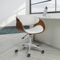 Chaise de bureau moderne de haute qualité pour salles de réunion contreplaqué de bois courbé en cuir avec pivot en fer et mobilier pour visiteurs