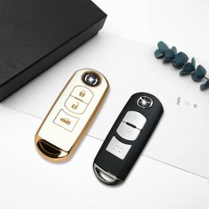 <span class=keywords><strong>Funda</strong></span> de plástico suave para <span class=keywords><strong>llave</strong></span> de coche <span class=keywords><strong>Mazda</strong></span> Cx7, carcasa de plástico Tpu con borde dorado, nueva promoción - Product Image 1