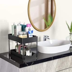 Organisateur sous évier à 2 niveaux avec tiroir <span class=keywords><strong>coulissant</strong></span>, en plastique écologique, pour <span class=keywords><strong>rangement</strong></span> de <span class=keywords><strong>cuisine</strong></span> moderne - Product Image 5