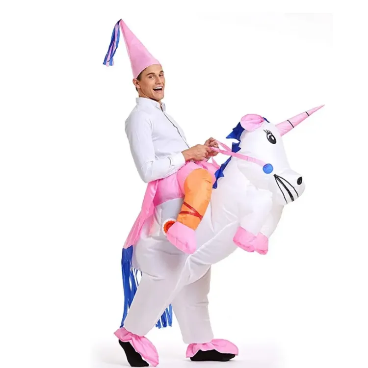 Costume de licorne gonflable adulte Air Blow-up Deluxe Cosplay Costume de fête costume gonflable pour les défilés de fête d'anniversaire carnaval