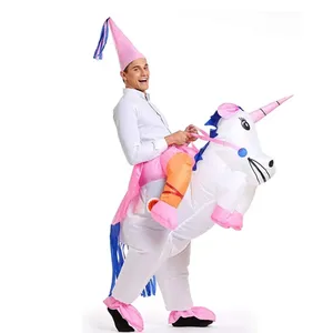 Kostum Unicorn tiup tiup udara dewasa Blow-up kostum pesta Cosplay mewah setelan tiup untuk pesta ulang tahun parade karnaval