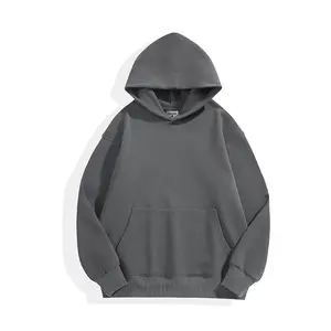 Wholesale Heavyweight Pullover Men Thick Winter Face Cover Hoodie Custom Logo Loose Outdoor Stringless Fleece Oversize Hoodies