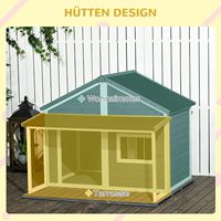 Nichoir moderne pour chien en bois, résistant aux intempéries et écologique, avec porche avant, toit en asphalte et fenêtre, pour chiens de taille moyenne