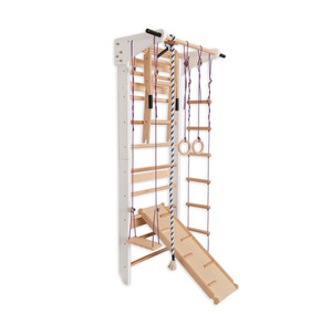 Barres murales en bois avec toboggan et <span class=keywords><strong>balançoire</strong></span>, structure d'escalade intérieure pour enfants et adultes, support de rangement mural pour salle de sport - Product Image 1