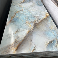 Rouleau de feuille de marbre UV durable 3mm Panneau étanche en grain de bois pour revêtement mural flexible pour la maison et le bureau