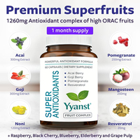 Capsules de complexe de fruits super antioxydants de haute qualité, marque privée, avec açaï, goji, grenade et resvératrol