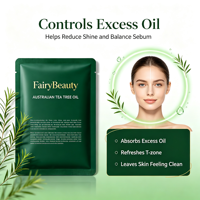 Masque facial en feuille personnalisable à l'huile d'arbre à thé pour le nettoyage des pores, l'équilibrage du sébum, l'élimination des imperfections et le contrôle de l'excès de sébum, effet rafraîchissant
