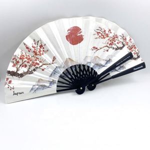Éventail pliable classique en tissu de bambou japonais de haute qualité, personnalisé, peint, avec pochette, thème Amour, Guangdong, vente en gros - Product Image 3