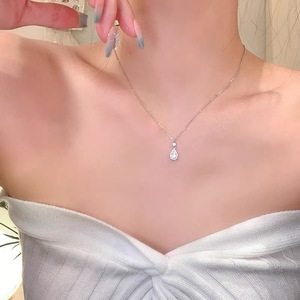 Collana a goccia d'acqua per la prevenzione delle allergie in acciaio inox catena di clavicola regalo di nozze per fidanzate Senior Sense - Product Image 5