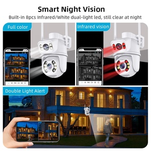 <span class=keywords><strong>Camera</strong></span> an ninh Wifi ngoài trời ICSEE 6MP, hai ống kính, tầm nhìn ban đêm, đèn báo động, <span class=keywords><strong>camera</strong></span> giám sát CCTV, màn hình kép - Product Image 3