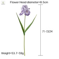 Fleurs Alice Real Touch supérieures 72cm Iris bleu artificiel Fleur De Lis pour la décoration de bar de mariage d'hôtel à la maison