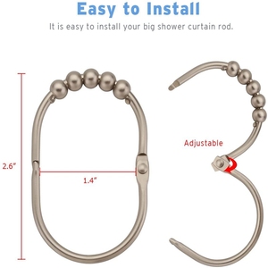 Bộ 12 Thanh Đánh Bóng Bằng Thép Không Gỉ, Thanh Treo Rèm Tắm Bằng Thép Không Gỉ, Nhám, Satin, Chống Gỉ - Product Image 3