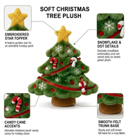 Peluche personnalisée pour arbre de Noël, jouet en peluche doux, poupée de Noël, canne à sucre, flocon de neige, décoration de fête de Noël, faible MOQ, OEM, ODM