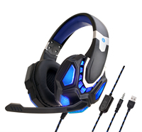 Ikat Kepala Sangat Lembut Suara Stereo 3D Headset Headphone Gaming Berkabel Over-Ear untuk PS