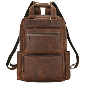 Vintage Tan Leather <b>Backpack</b> Men Travel <b>Laptop</b> Rucksack Large Outdoor Hiking Daypack School <b>Work</b> College Bookbag - Product Image 2