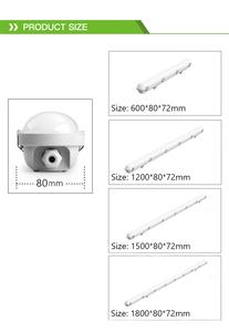 Nouvelle lampe étanche à la vapeur LED AC100-277V IP66, puissance multiple de 20W à 80W et tailles de 2FT à 6FT pour l'éclairage en intérieur et en extérieur dans des lieux humides - Product Image 3