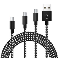 Kabel Data Transfer Pengisian Cepat 5V 3A USB 2.0 Tipe C 3ft 6ft Nylon Braided Berkualitas Tinggi dari Produsen untuk Ponsel