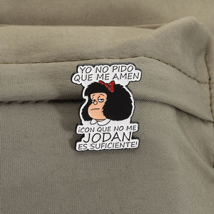 Broches en émail avec des personnages de bandes dessinées, <span class=keywords><strong>citation</strong></span> espagnole amusante, broche Yo NoPido Que Me Amen, badge de revers, bijoux, cadeau en gros - Product Image 3