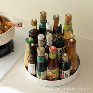 Plateau de rangement rotatif pour condiments, rond, blanc, sur pied, pour comptoir de cuisine - Product Image 1