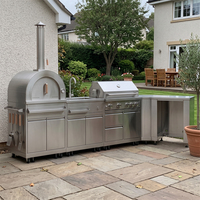 Cuisine extérieure modulaire en acier inoxydable certifiée CE, anti-insectes, pour cour, design moderne