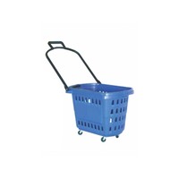 Panier à main en plastique coloré YOUBANG avec une capacité de 35 L, écologique et durable pour les courses au supermarché et la vente au détail d'épicerie