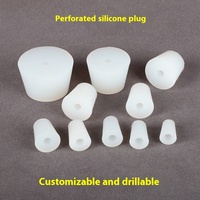 Tubes à essai de flacon triangulaire de laboratoire de trous de bouchon en caoutchouc de silicone résistant aux alcalis acides à haute température