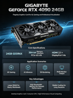 Carte graphique GV-N4090GAMING OC-24GD GIGABYTE GeForce RTX 4090 24G GDDR6X Gaming OC PCIe 4.0