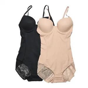 Delicate Lace Design Special Front U-type Anti-droop Open Bust Design Breathable Bodysuit Shapers