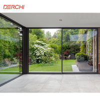 Porte coulissante de véranda en aluminium sur mesure avec double vitrage trempé et rails encastrés