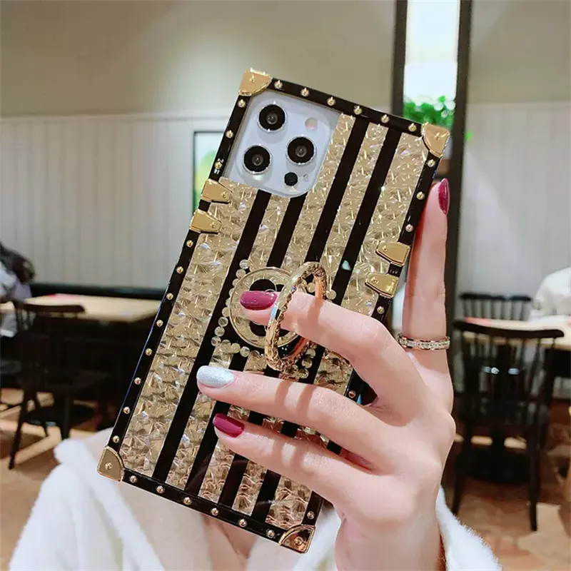 Luxury Designer Case For Oppo A54 A53 A16 A74 Reno 8pro 5G Bling Flower With Ring Holders Girl Shockproof Mobile Back Cover