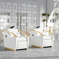 Station de lavage électrique moderne pour salon de coiffure, fauteuil inclinable avec bac à shampoing et chaise, équipement de salon de beauté