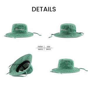 <span class=keywords><strong>2025</strong></span> thời trang mới đau khổ của phụ nữ ngư dân Mũ rộng vành cổ điển rửa denim mũ xô với chuỗi - Product Image 3