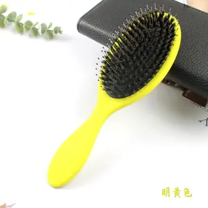 Factory Custom Logo Hot Sell Brush Massage Hair Brush Hairdressing Soft Detangling Hair Brush With Boar Bristles Mix Nylon