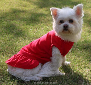 <b>Teddy</b> Cat Dog Clothes Sleeveless Solid Plain Pet Puppy T Shirt Skirt Breathable Summer Dress XS-3XL - Product Image 4